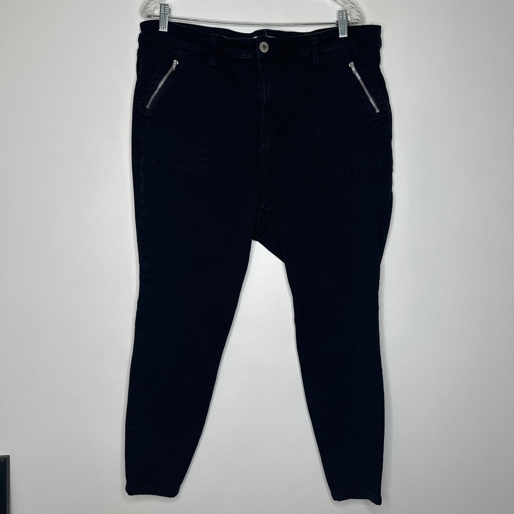 sts blue Black Ellie High Rise Stretch Jegging Skinny Jeans Size 20 Motto Zipper